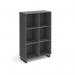 Sparta cube storage unit 1370mm high with 6 open boxes and charcoal A-frame legs - grey SPCS3-2-OG