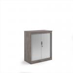 Systems horizontal tambour door cupboard 1200mm high - Grey Oak ST12GO