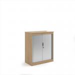 Systems horizontal tambour door cupboard 1200mm high - Kendal Oak ST12KO