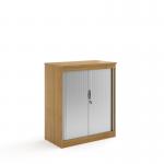 Systems horizontal tambour door cupboard 1200mm high - oak ST12O