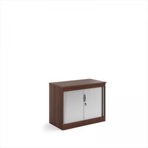 Systems horizontal tambour door cupboard 800mm high - Walnut ST8W