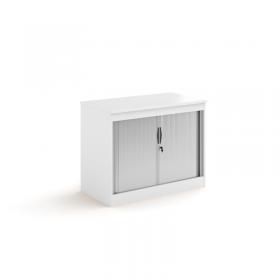 Systems horizontal tambour door cupboard 800mm high - white ST8WH