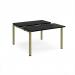 Adapt sliding top back to back desks 1200mm x 1200mm - green frame, black top STE1212-GN-BK