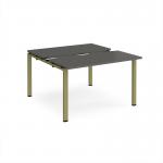Adapt sliding top back to back desks 1200mm x 1200mm - green frame, storm grey top STE1212-GN-OG