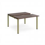 Adapt sliding top back to back desks 1200mm x 1200mm - green frame, walnut top STE1212-GN-W