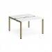 Adapt sliding top back to back desks 1200mm x 1200mm - green frame, white top STE1212-GN-WH
