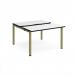 Adapt sliding top back to back desks 1200mm x 1200mm - green frame, white top, black edge STE1212-GN-WK