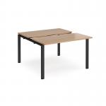 Adapt sliding top back to back desks 1200mm x 1200mm - black frame, beech top STE1212-K-B