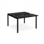 Adapt sliding top back to back desks 1200mm x 1200mm - black frame, black top STE1212-K-BK