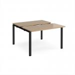Adapt sliding top back to back desks 1200mm x 1200mm - black frame, kendal oak top STE1212-K-KO