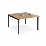 Adapt sliding top back to back desks 1200mm x 1200mm - black frame, oak top STE1212-K-O