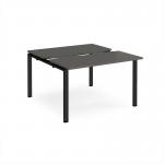 Adapt sliding top back to back desks 1200mm x 1200mm - black frame, storm grey top STE1212-K-OG
