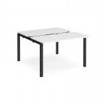 Adapt sliding top back to back desks 1200mm x 1200mm - black frame, white top STE1212-K-WH