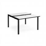 Adapt sliding top back to back desks 1200mm x 1200mm - black frame, white top, black edge STE1212-K-WK