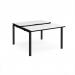 Adapt sliding top back to back desks 1200mm x 1200mm - black frame, white top, black edge STE1212-K-WK