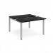 Adapt sliding top back to back desks 1200mm x 1200mm - silver frame, black top STE1212-S-BK