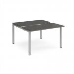 Adapt sliding top back to back desks 1200mm x 1200mm - silver frame, storm grey top STE1212-S-OG