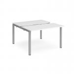 Adapt sliding top back to back desks 1200mm x 1200mm - silver frame, white top STE1212-S-WH