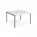 Adapt sliding top back to back desks 1200mm x 1200mm - silver frame, white top STE1212-S-WH