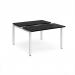 Adapt sliding top back to back desks 1200mm x 1200mm - white frame, black top STE1212-WH-BK