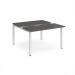 Adapt sliding top back to back desks 1200mm x 1200mm - white frame, storm grey top STE1212-WH-OG