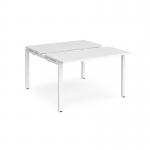 Adapt sliding top back to back desks 1200mm x 1200mm - white frame, white top STE1212-WH-WH