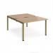 Adapt sliding top back to back desks 1200mm x 1600mm - green frame, beech top STE1216-GN-B