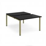 Adapt sliding top back to back desks 1200mm x 1600mm - green frame, black top STE1216-GN-BK