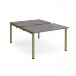 Adapt sliding top back to back desks 1200mm x 1600mm - green frame, grey oak top STE1216-GN-GO