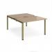 Adapt sliding top back to back desks 1200mm x 1600mm - green frame, kendal oak top STE1216-GN-KO