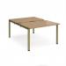 Adapt sliding top back to back desks 1200mm x 1600mm - green frame, oak top STE1216-GN-O