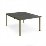 Adapt sliding top back to back desks 1200mm x 1600mm - green frame, storm grey top STE1216-GN-OG