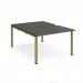 Adapt sliding top back to back desks 1200mm x 1600mm - green frame, storm grey top STE1216-GN-OG