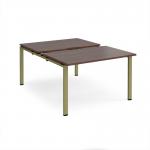 Adapt sliding top back to back desks 1200mm x 1600mm - green frame, walnut top STE1216-GN-W