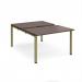 Adapt sliding top back to back desks 1200mm x 1600mm - green frame, walnut top STE1216-GN-W