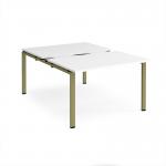 Adapt sliding top back to back desks 1200mm x 1600mm - green frame, white top STE1216-GN-WH