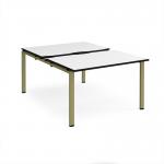 Adapt sliding top back to back desks 1200mm x 1600mm - green frame, white top, black edge STE1216-GN-WK