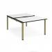 Adapt sliding top back to back desks 1200mm x 1600mm - green frame, white top, black edge STE1216-GN-WK