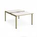 Adapt sliding top back to back desks 1200mm x 1600mm - green frame, white top, oak edge STE1216-GN-WO