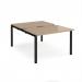 Adapt sliding top back to back desks 1200mm x 1600mm - black frame, kendal oak top STE1216-K-KO