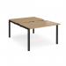 Adapt sliding top back to back desks 1200mm x 1600mm - black frame, oak top STE1216-K-O