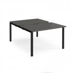 Adapt sliding top back to back desks 1200mm x 1600mm - black frame, storm grey top STE1216-K-OG