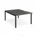 Adapt sliding top back to back desks 1200mm x 1600mm - black frame, storm grey top STE1216-K-OG
