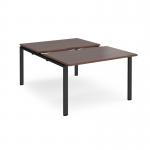 Adapt sliding top back to back desks 1200mm x 1600mm - black frame, walnut top STE1216-K-W