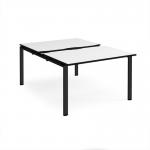 Adapt sliding top back to back desks 1200mm x 1600mm - black frame, white top, black edge STE1216-K-WK