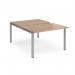 Adapt sliding top back to back desks 1200mm x 1600mm - silver frame, beech top STE1216-S-B