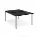 Adapt sliding top back to back desks 1200mm x 1600mm - silver frame, black top STE1216-S-BK