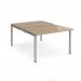Adapt sliding top back to back desks 1200mm x 1600mm - silver frame, kendal oak top STE1216-S-KO