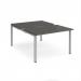 Adapt sliding top back to back desks 1200mm x 1600mm - silver frame, storm grey top STE1216-S-OG