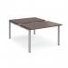 Adapt sliding top back to back desks 1200mm x 1600mm - silver frame, walnut top STE1216-S-W